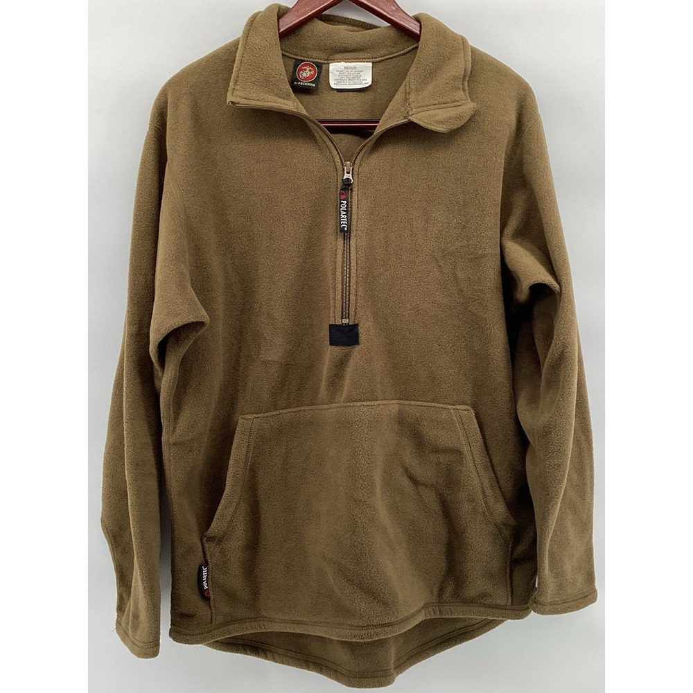 Peckham Size M USMC Coyote Pullover Fleece Polartec 100 Military USGI Marines